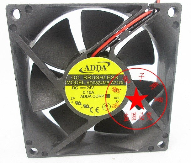ADDA AD0824MB-A71GL 24V 0.10A 2wires Cooling Fan ADDA AD0824MB-A71GL 24V 0.10A 2wires Cooling Fan
